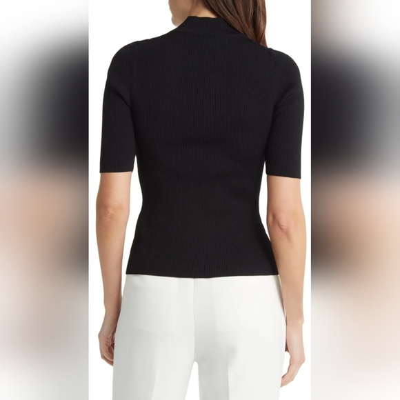 Ted Baker Emiiaa Engineered CutOut Bow Rib Sweater Short Sleeve Black Ted1/XS/4 - Picture 11 of 16